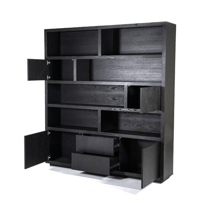 Kabinet Helsinki – eiken & eikenfineer zwart 200x220cm