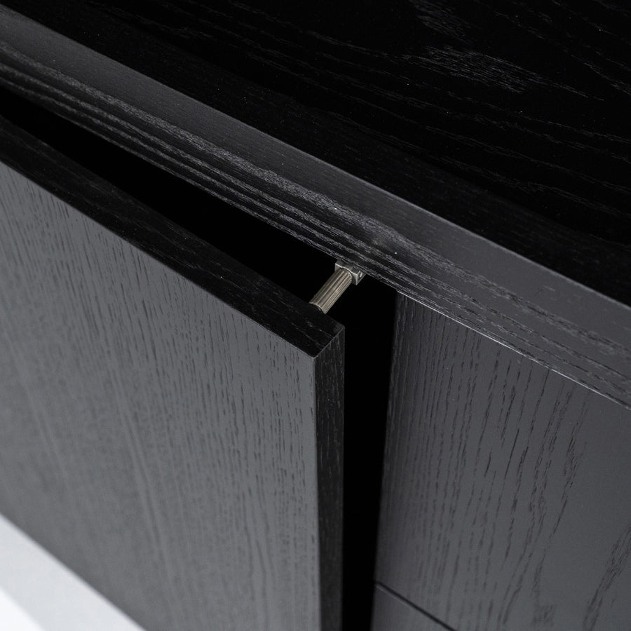 Kabinet Helsinki – eiken & eikenfineer zwart 200x220cm