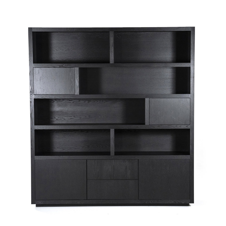 Kabinet Helsinki – eiken & eikenfineer zwart 200x220cm
