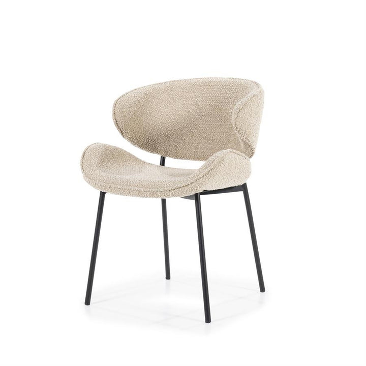 Stoel Tess – stof & metaal zand spark