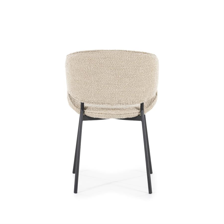 Stoel Tess – stof & metaal zand spark