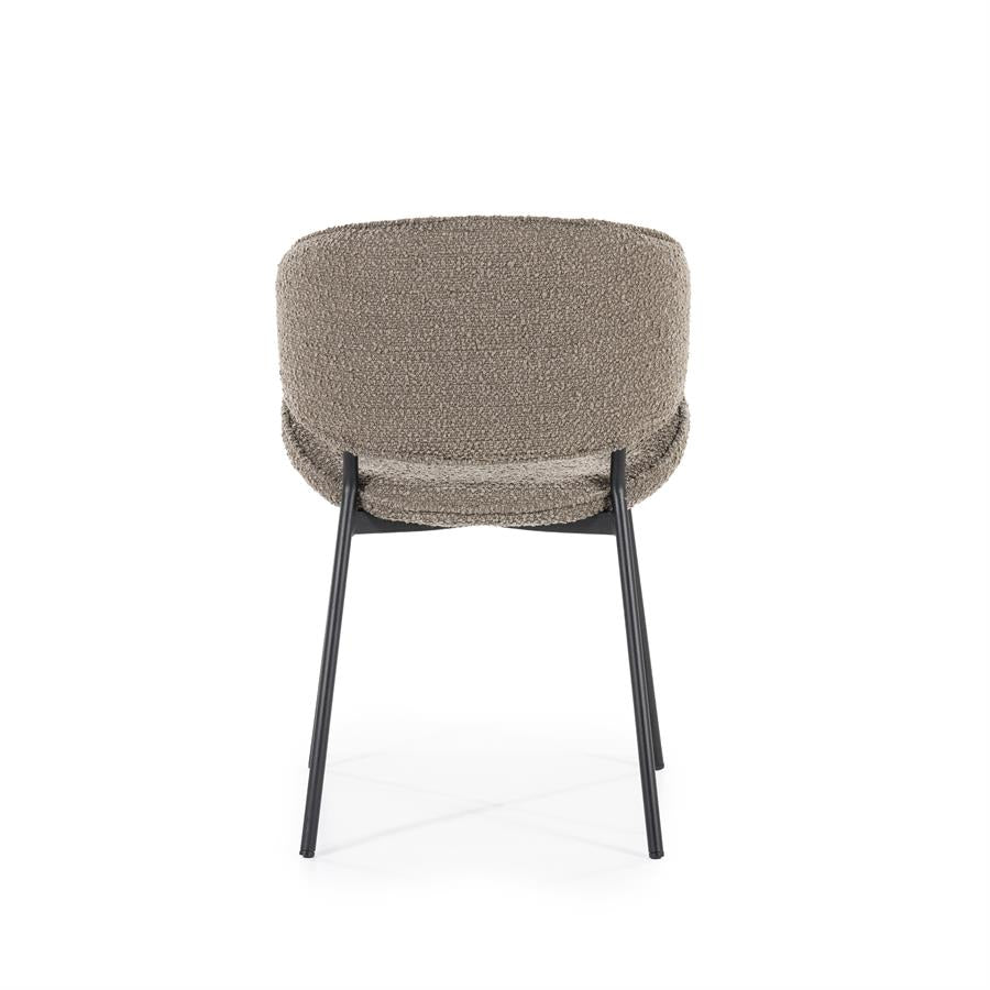 Stoel Tess – stof & metaal bruin spark