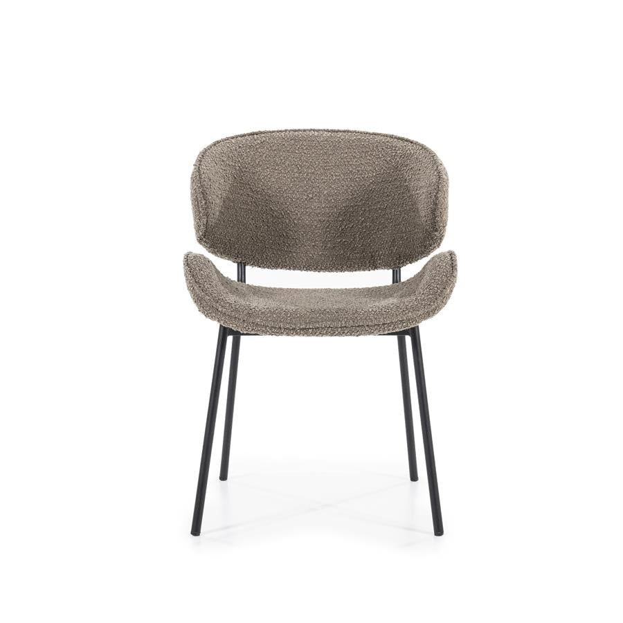 Stoel Tess – stof & metaal bruin spark