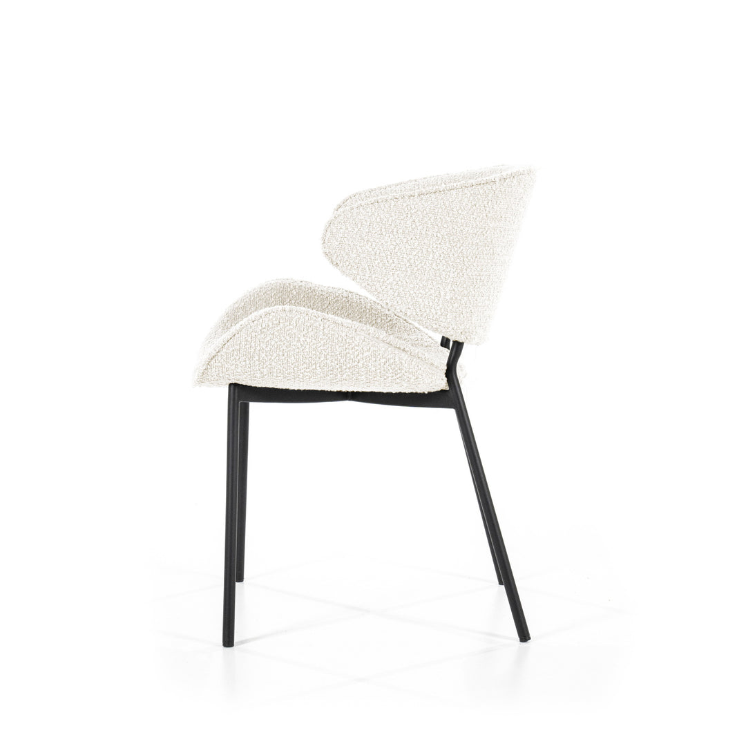 Stoel Tess – stof & metaal beige spark