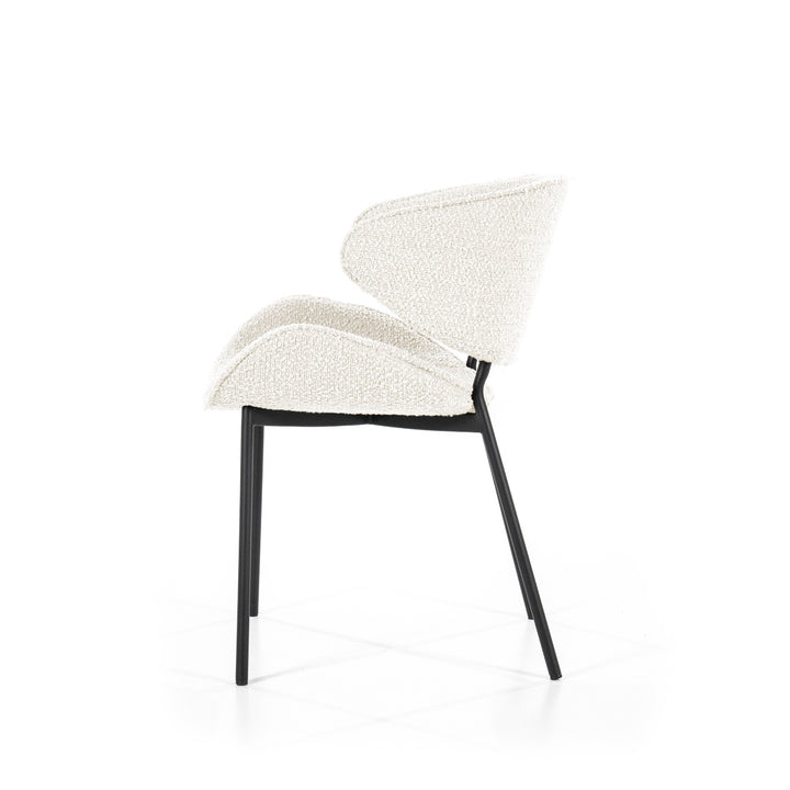 Stoel Tess – stof & metaal beige spark