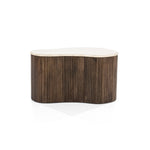 Salontafel Mari – mangohout & travertin bruin 70x47x38cm