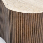 Salontafel Mari – mangohout & travertin bruin 70x47x38cm