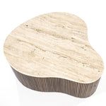 Salontafel Mari – mangohout & travertin bruin 83x72x34cm