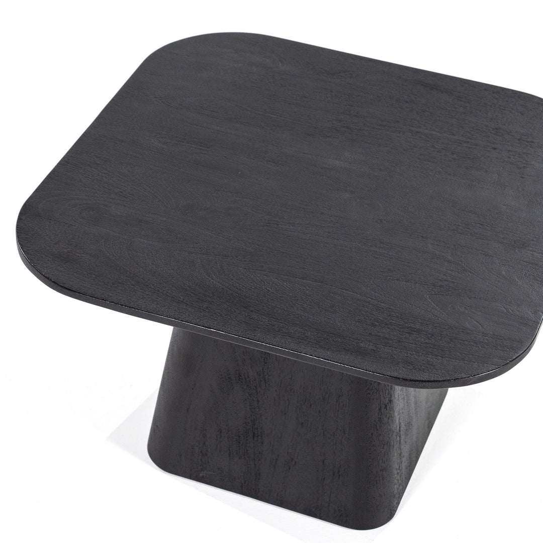 Bijzettafel Aron – mangohout zwart 60x60cm