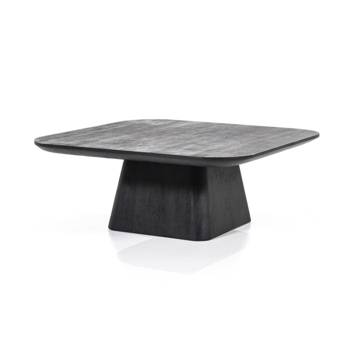 Salontafel Aron vierkant – mangohout zwart 80x80cm