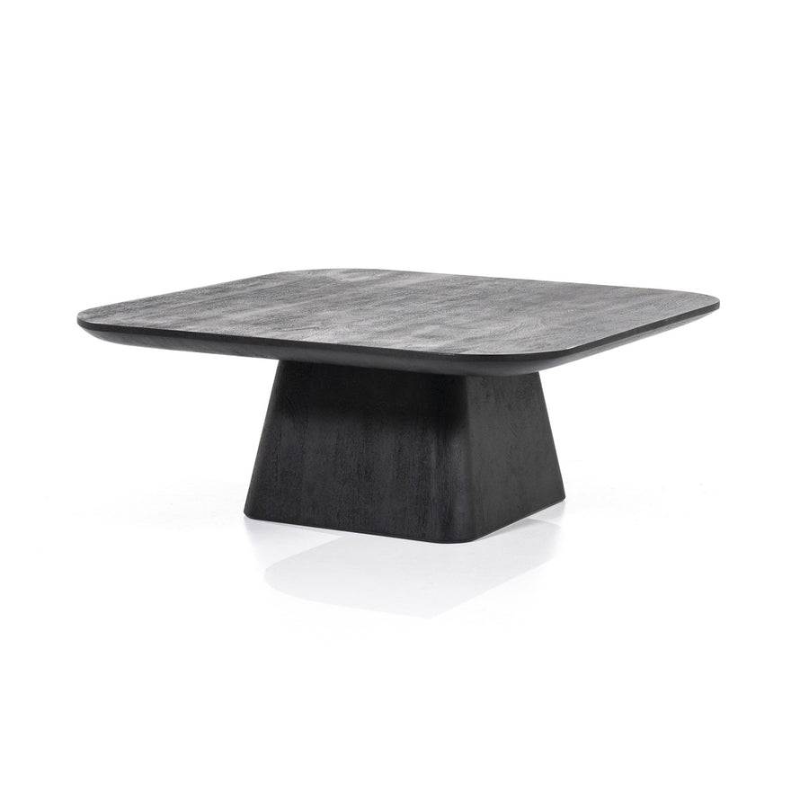 Salontafel Aron vierkant – mangohout zwart 80x80cm