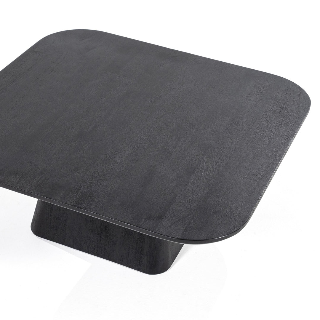 Salontafel Aron vierkant – mangohout zwart 80x80cm