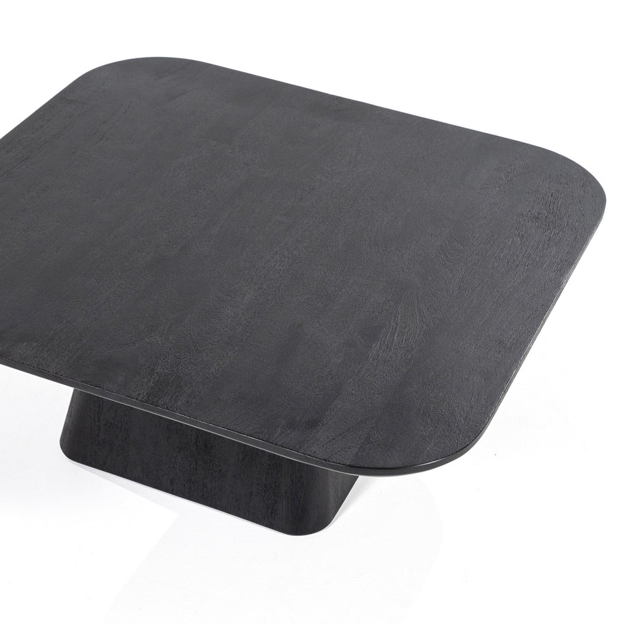 Salontafel Aron vierkant – mangohout zwart 80x80cm
