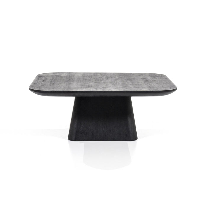 Salontafel Aron vierkant – mangohout zwart 80x80cm