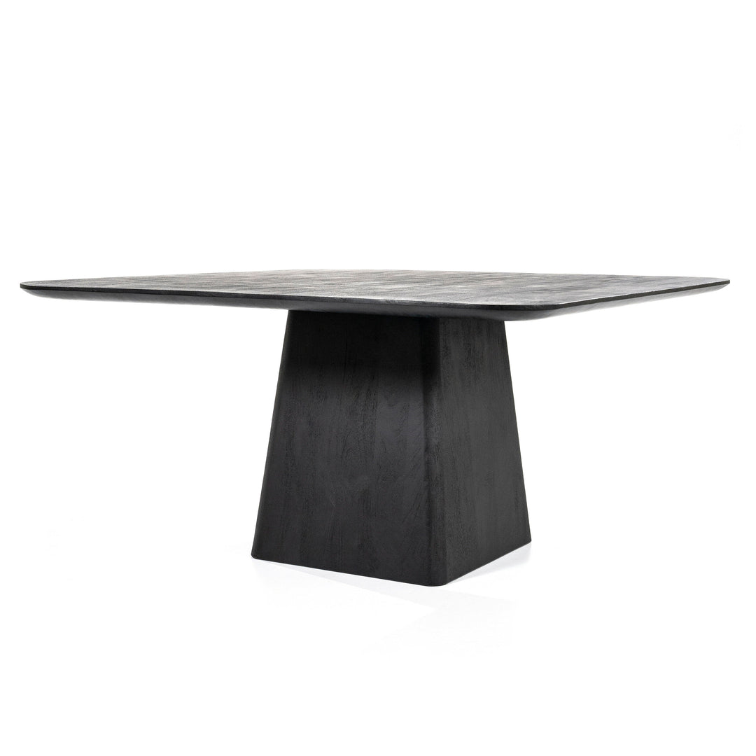 Vierkante eettafel Aron mangohout zwart 150x150 cm
