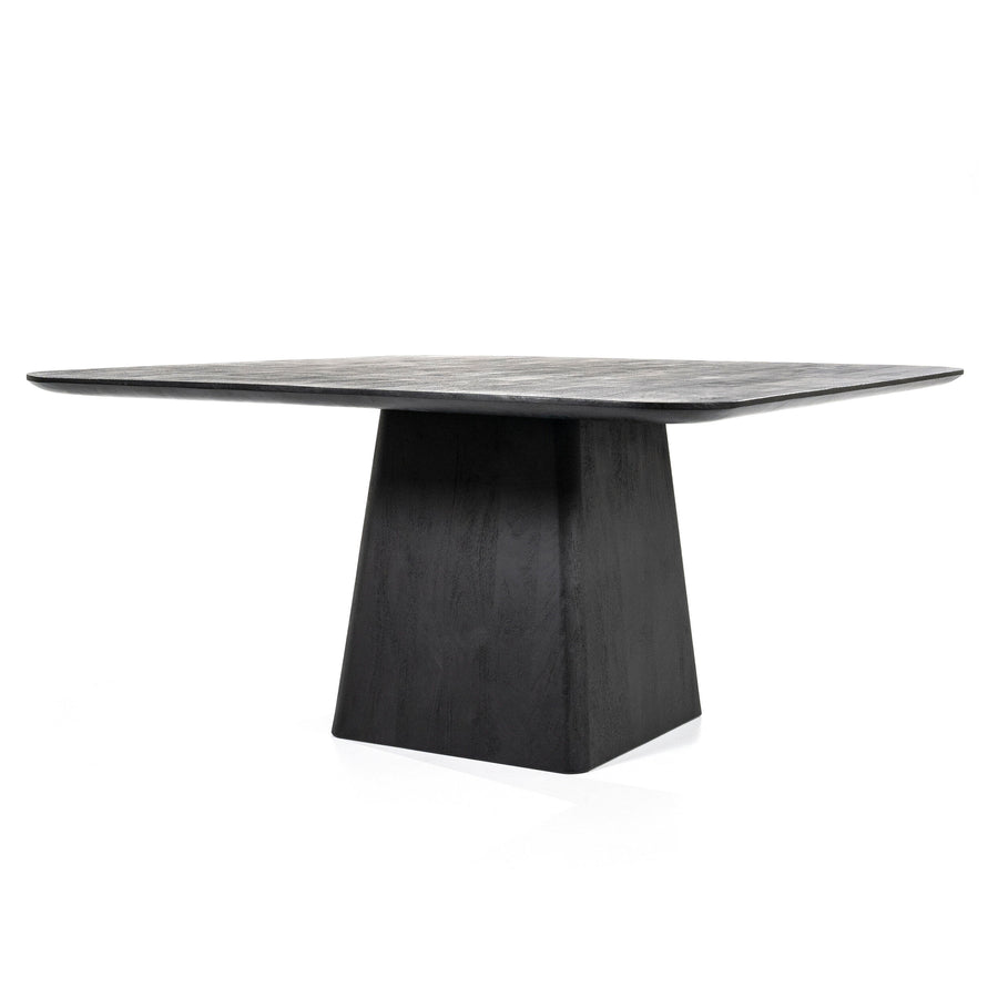 Vierkante eettafel Aron mangohout zwart 150x150 cm