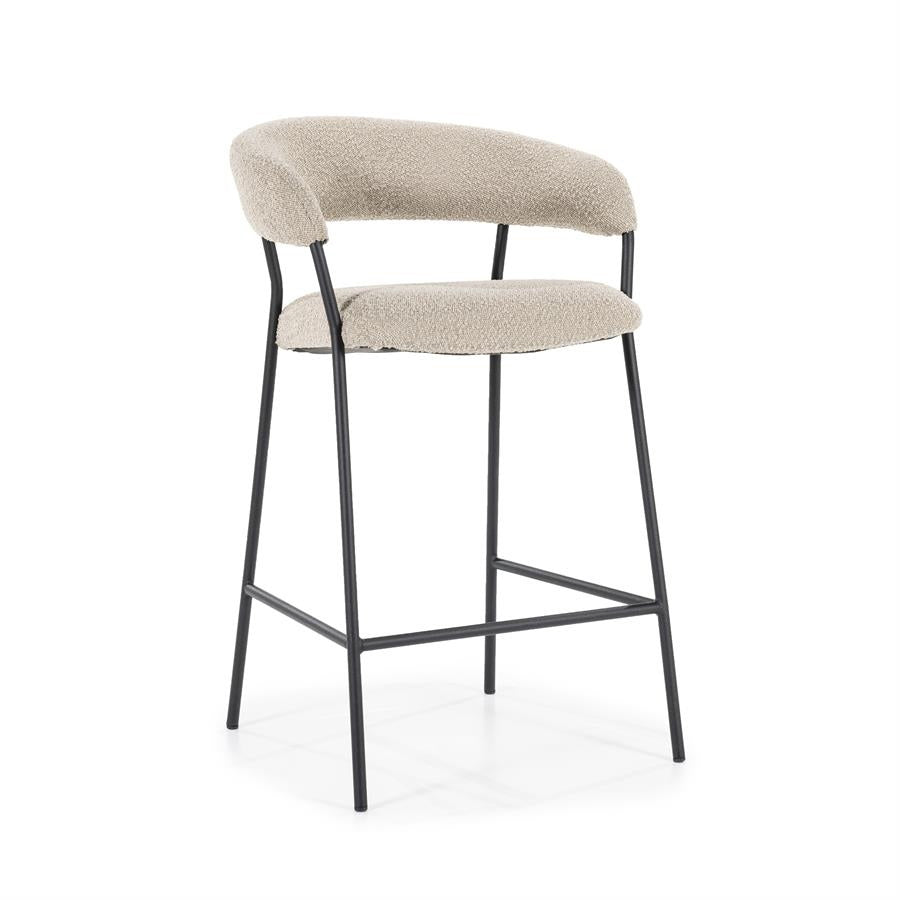 Barstoel Luka – polyester & metaal taupe copenhagen