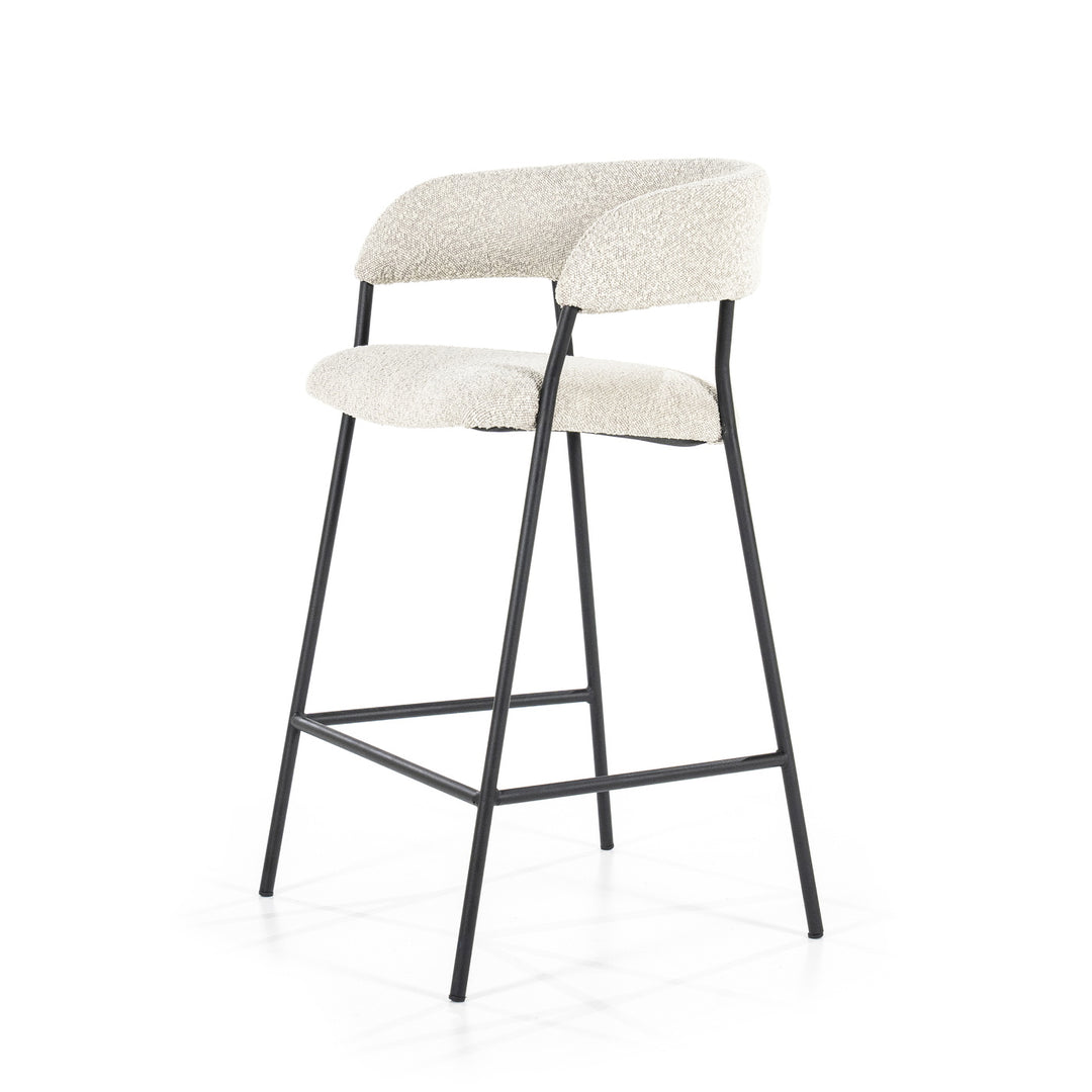 Barstoel Luka – polyester & metaal beige copenhagen