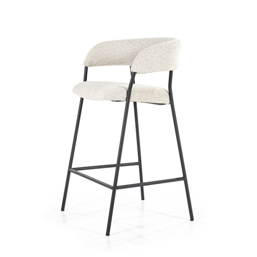 Barstoel Luka – polyester & metaal beige copenhagen