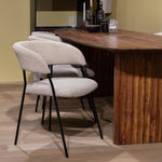 Stoel Luka – polyester & metaal taupe copenhagen
