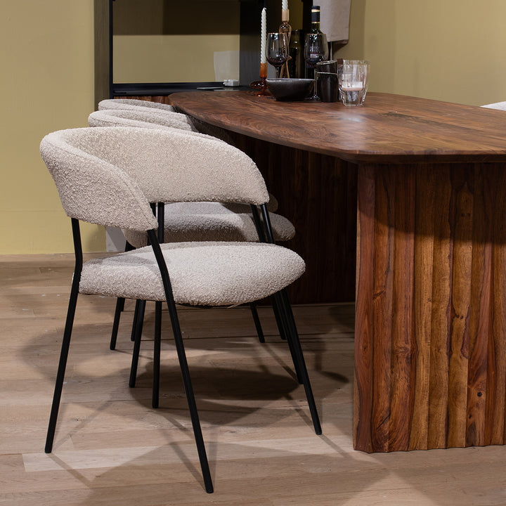 Stoel Luka – polyester & metaal taupe copenhagen