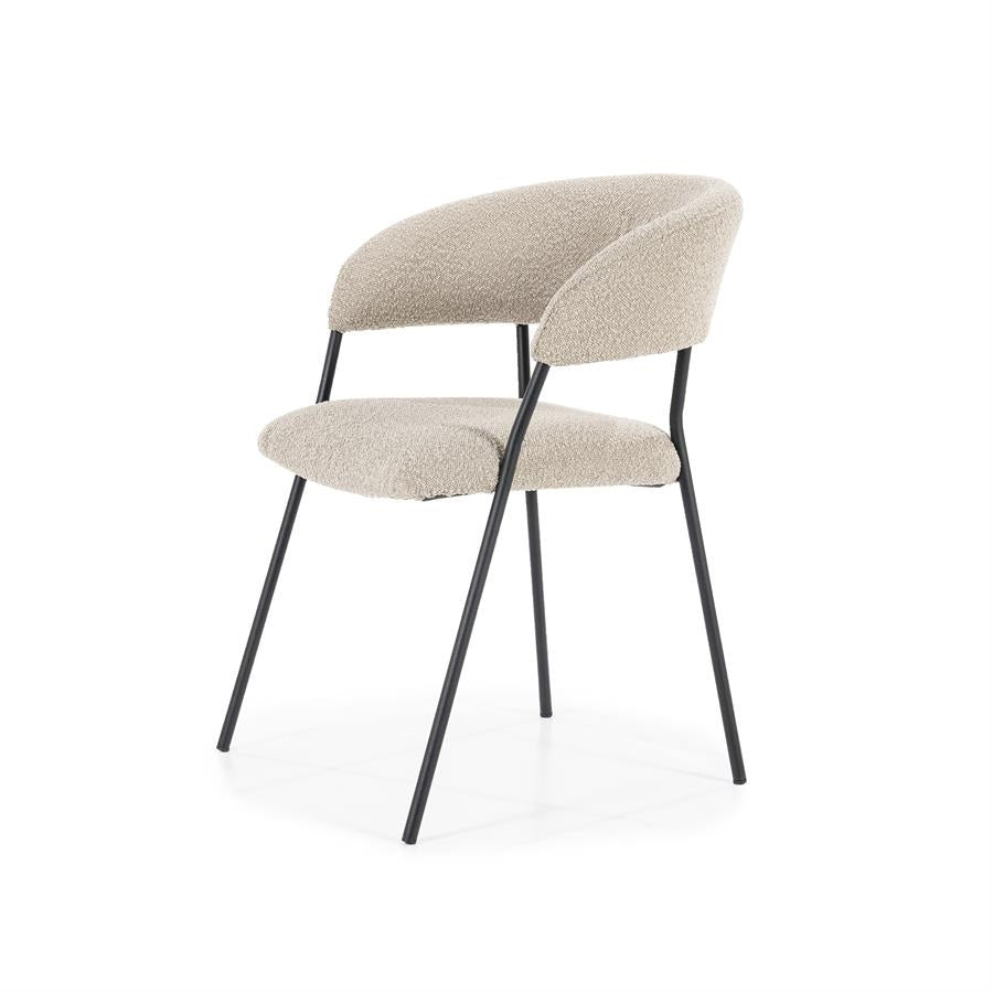 Stoel Luka – polyester & metaal taupe copenhagen