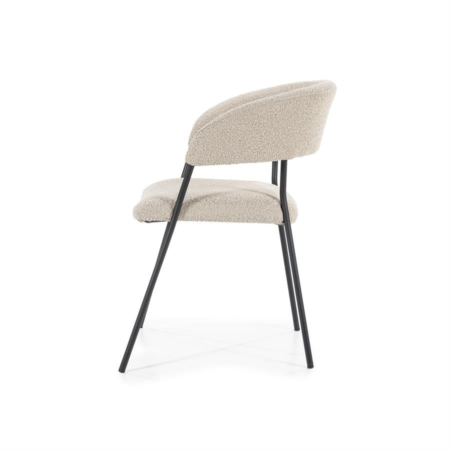 Stoel Luka – polyester & metaal taupe copenhagen
