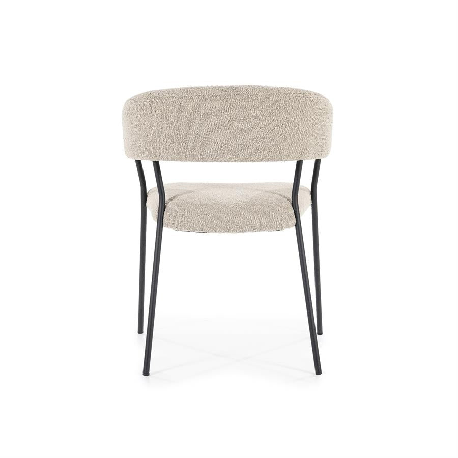 Stoel Luka – polyester & metaal taupe copenhagen