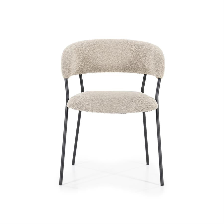Stoel Luka – polyester & metaal taupe copenhagen