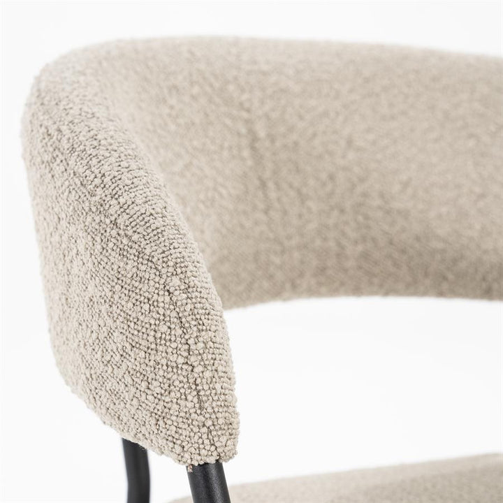 Stoel Luka – polyester & metaal taupe copenhagen