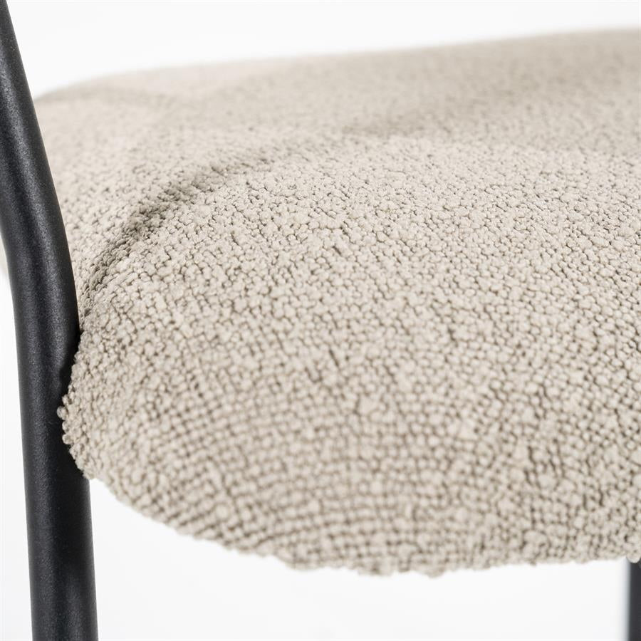 Stoel Luka – polyester & metaal taupe copenhagen