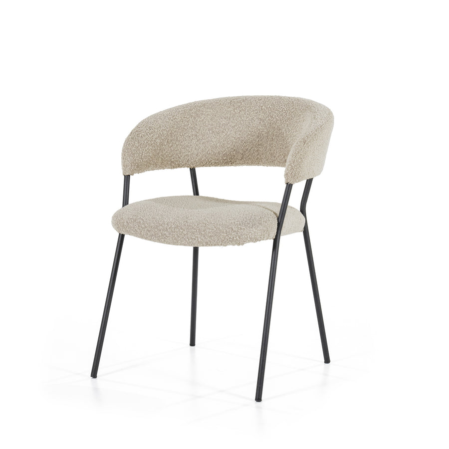 Stoel Luka – polyester & metaal taupe copenhagen