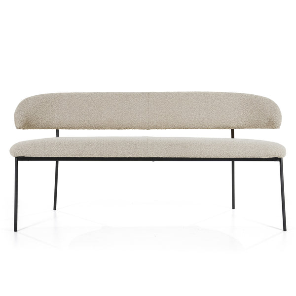 Eetkamerbank Luka – polyester & metaal taupe copenhagen