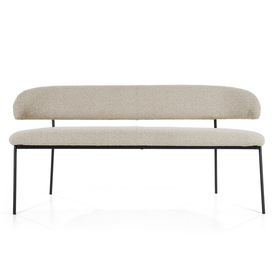 Eetkamerbank Luka – polyester & metaal taupe copenhagen