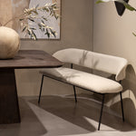 Eetkamerbank Luka – polyester & metaal beige copenhagen