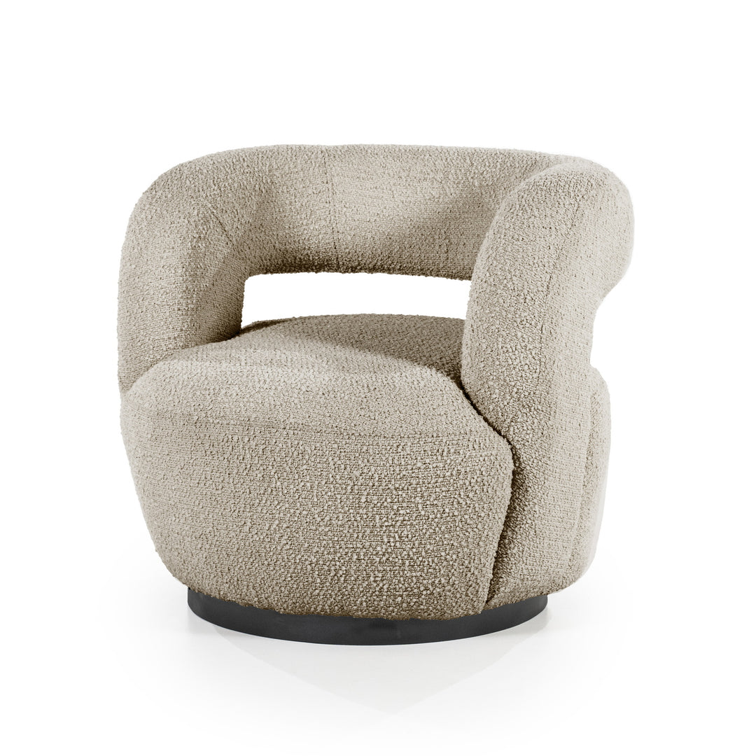 Fauteuil Sharon – stof & metaal zand spark