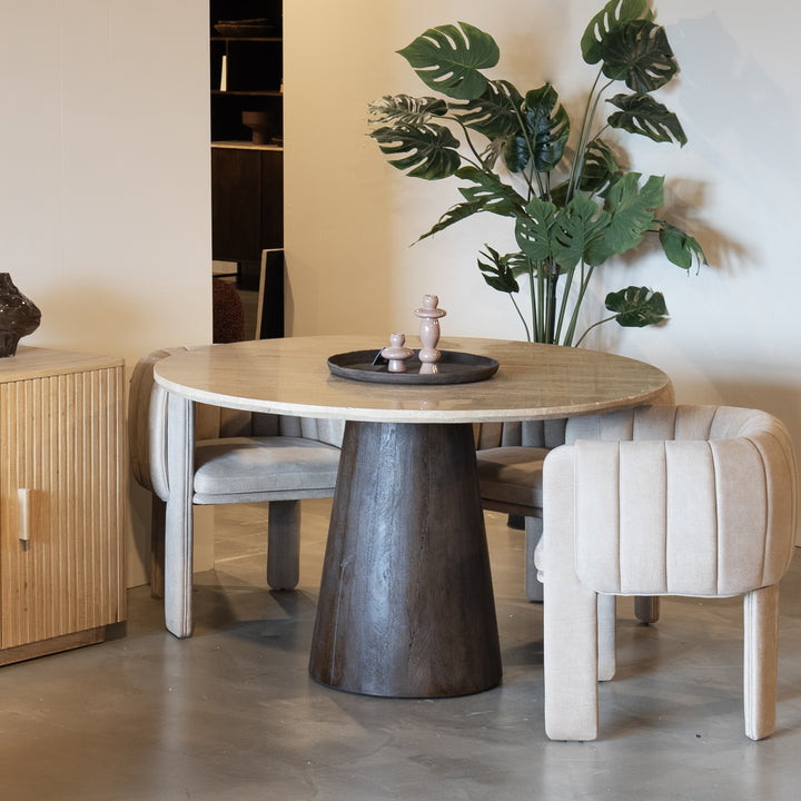Eettafel Aikin – travertin beige