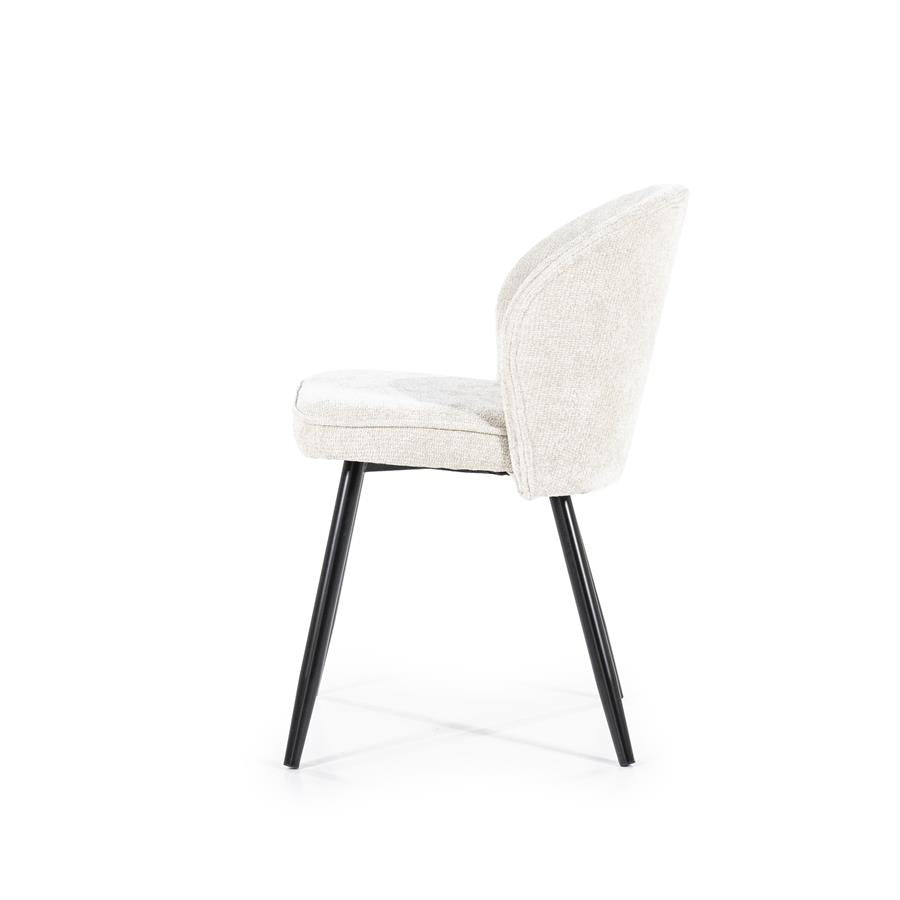 Stoel Riley – stof & metaal beige aurora