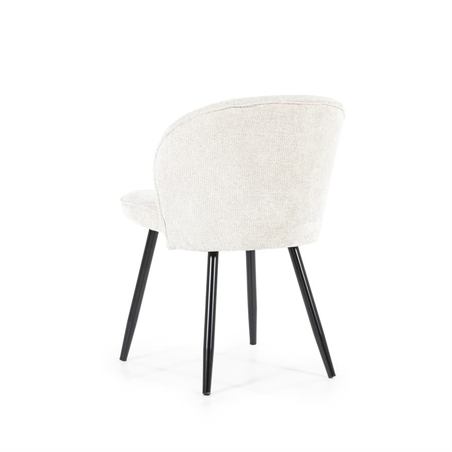 Stoel Riley – stof & metaal beige aurora