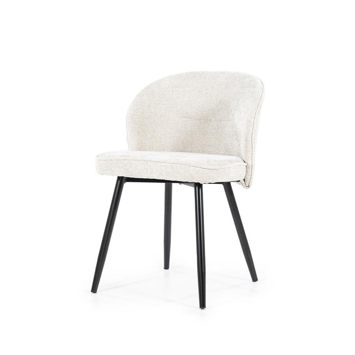 Stoel Riley – stof & metaal beige aurora