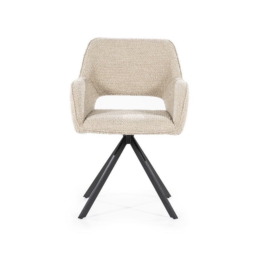 Stoel Fabio – stof & metaal zand spark