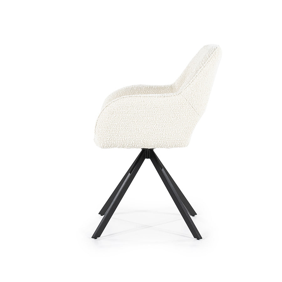 Stoel Fabio – stof & metaal beige spark