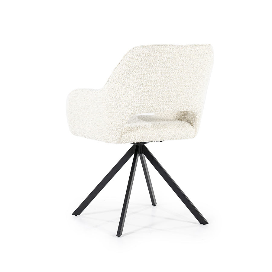 Stoel Fabio – stof & metaal beige spark