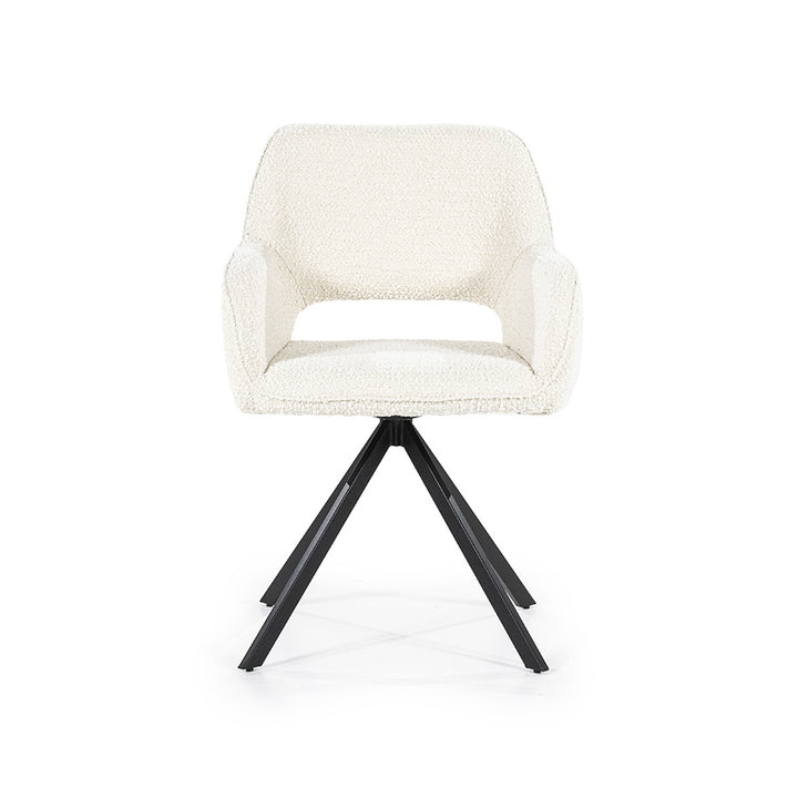 Stoel Fabio – stof & metaal beige spark