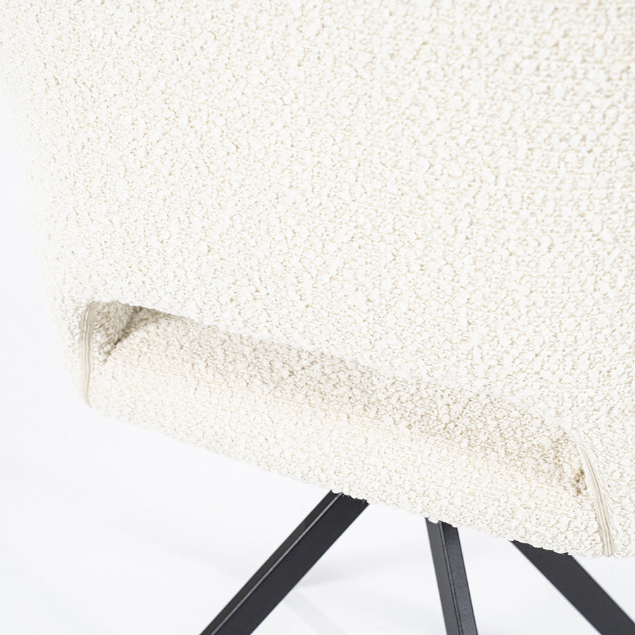 Stoel Fabio – stof & metaal beige spark