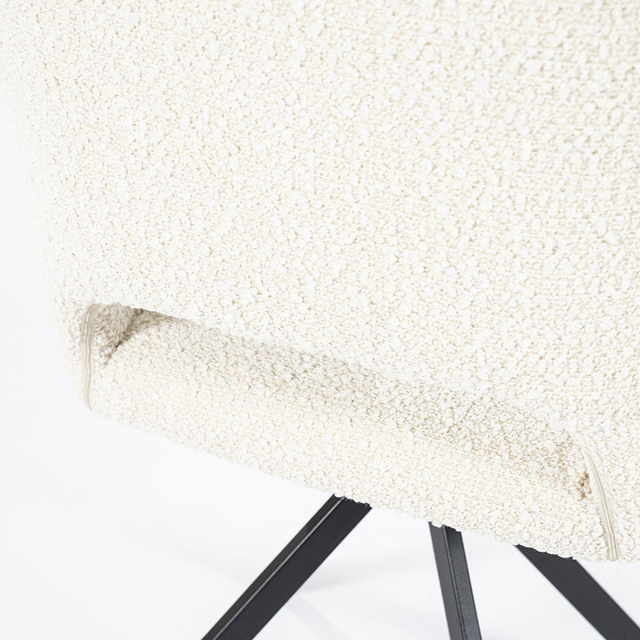 Stoel Fabio – stof & metaal beige spark