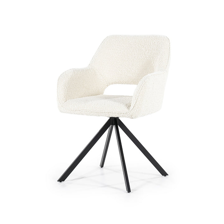 Stoel Fabio – stof & metaal beige spark