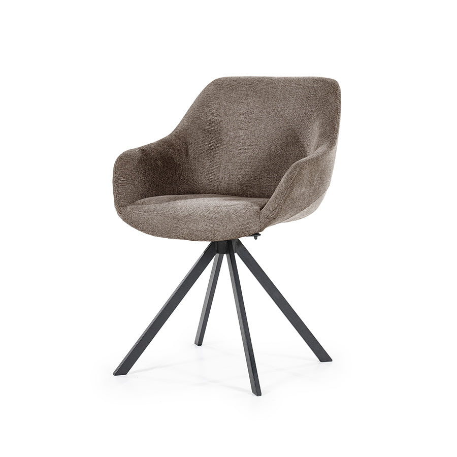 Stoel Mamé – stof & metaal bruin houston
