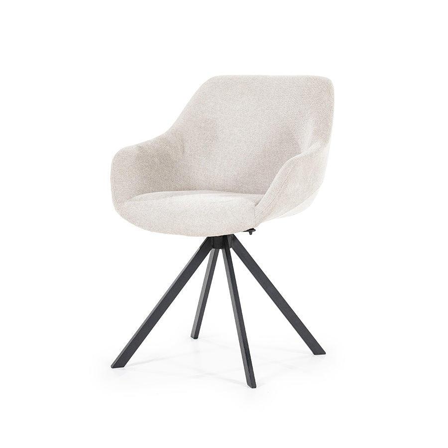 Stoel Mamé – stof & metaal beige houston