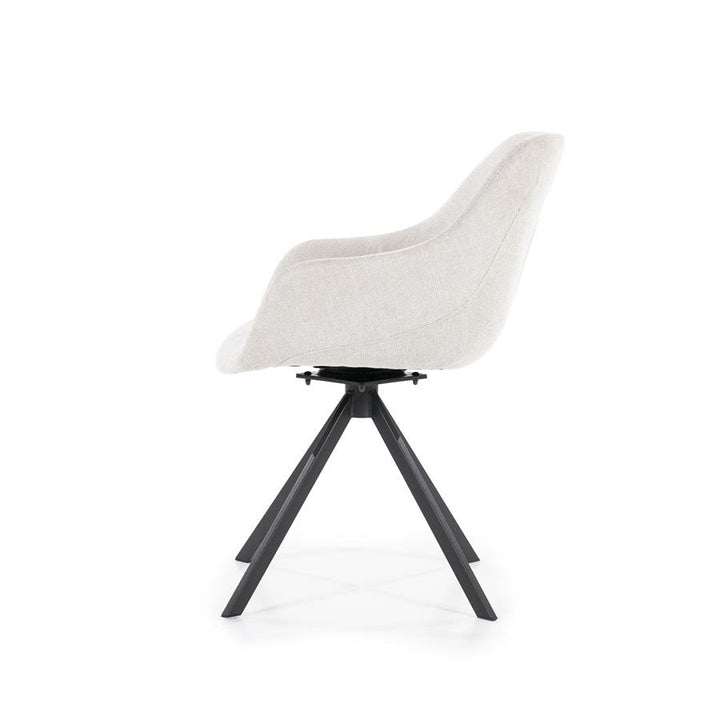 Stoel Mamé – stof & metaal beige houston